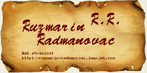 Ruzmarin Radmanovac vizit kartica